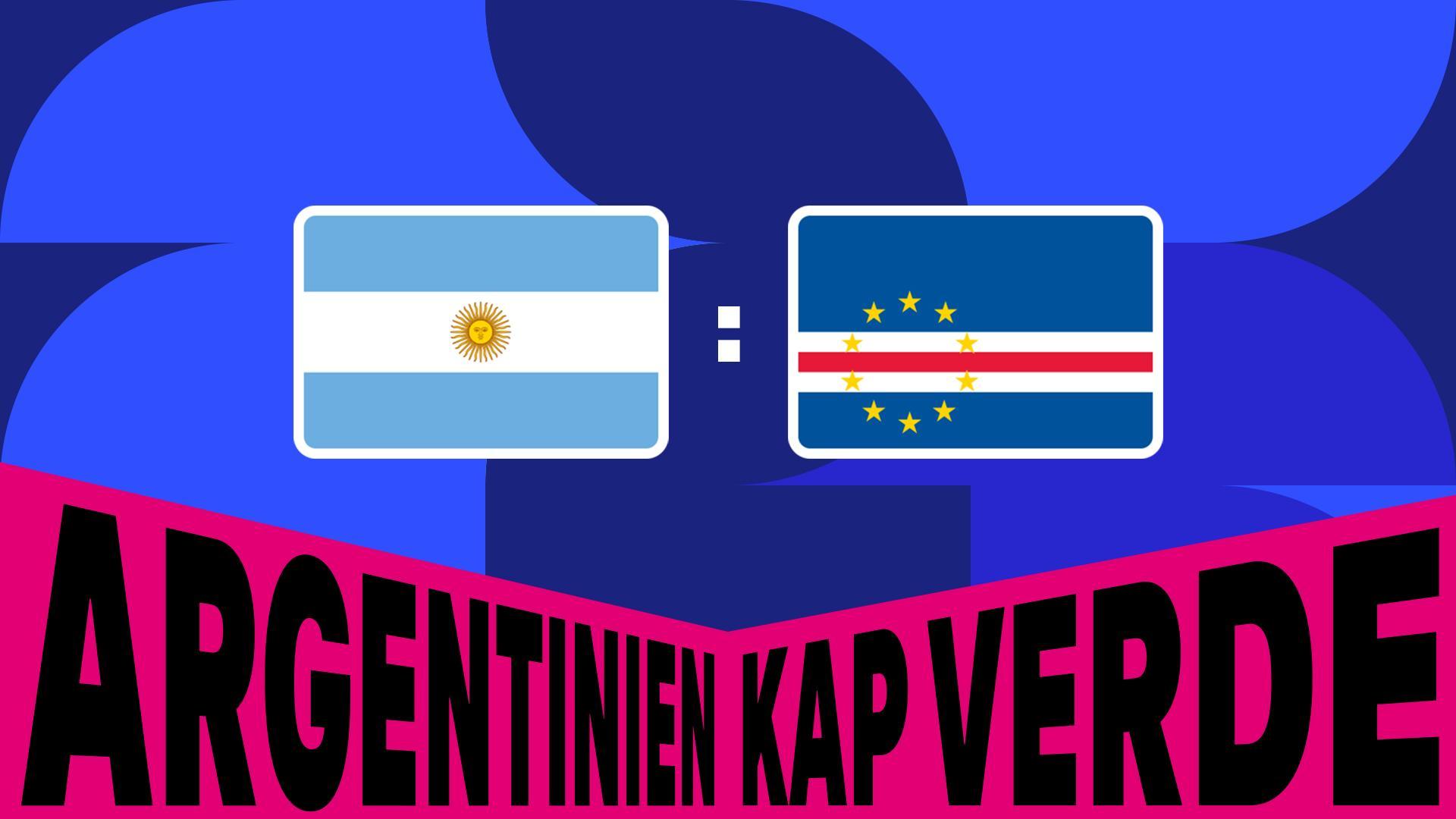 Werbegrafik mit den Flaggen von Argentinien und Kap Verde.